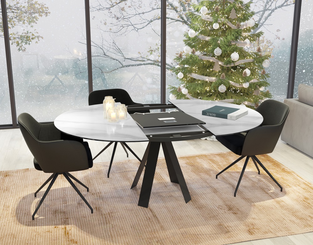 Table Ronde Céramique Extensible 130 Cm - Ficus - Dmyhome - Design