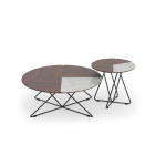 Table basse ronde - plateau bois et céramique - London